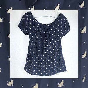 Cat print blouse
